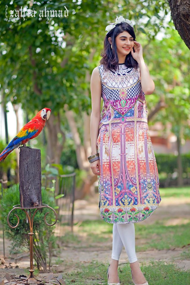 Zahra Ahmed Mystical Printed Shirts Tunics Collection 2015-16 (32)