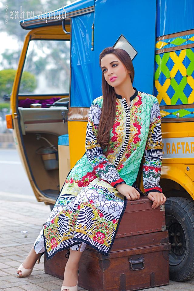 Zahra Ahmed Mystical Printed Shirts Tunics Collection 2015-16 (34)