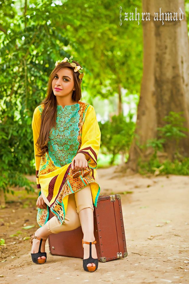 Zahra Ahmed Mystical Printed Shirts Tunics Collection 2015-16 (37)