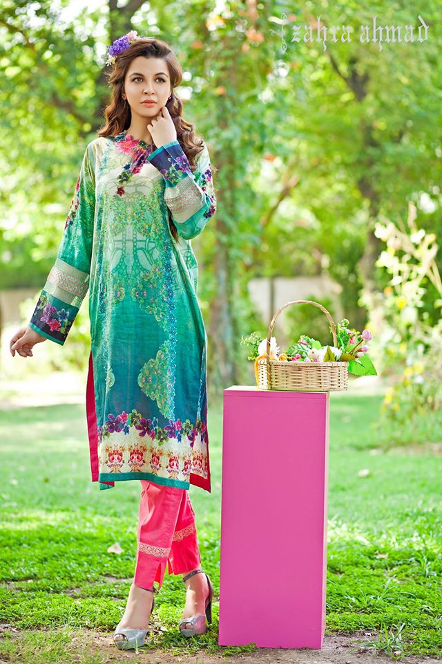 Zahra Ahmed Mystical Printed Shirts Tunics Collection 2015-16 (38)