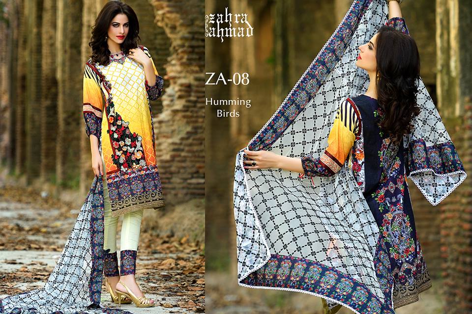 Zahra Ahmed Mystical Printed Shirts Tunics Collection 2015-16 (40)