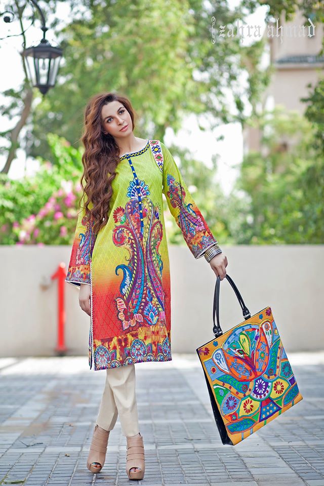 Zahra Ahmed Mystical Printed Shirts Tunics Collection 2015-16 (5)