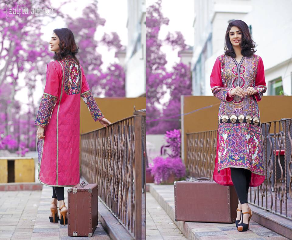 Zahra Ahmed Mystical Printed Shirts Tunics Collection 2015-16 (7)