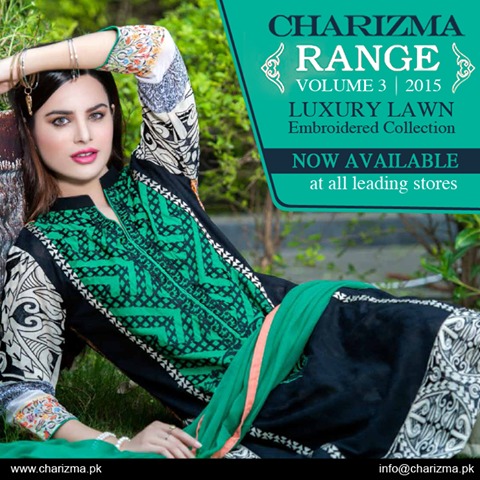 Charizma Luxury Embroidered Lawn Dresses Collection 2015 (1)