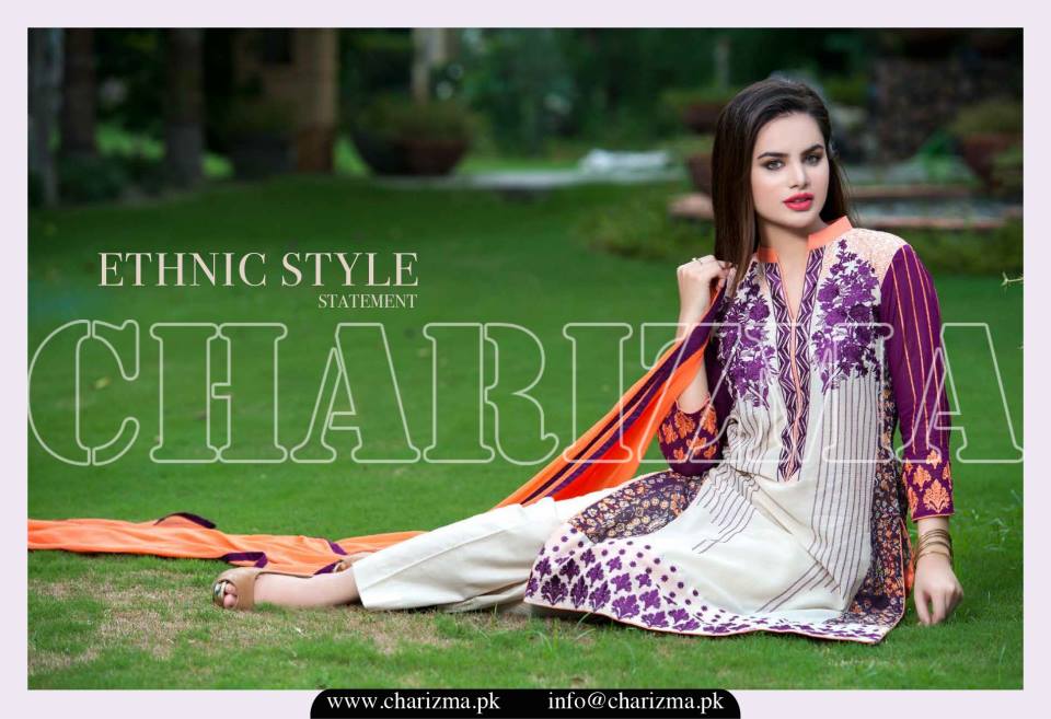 Charizma Luxury Embroidered Lawn Dresses Collection 2015 (14)