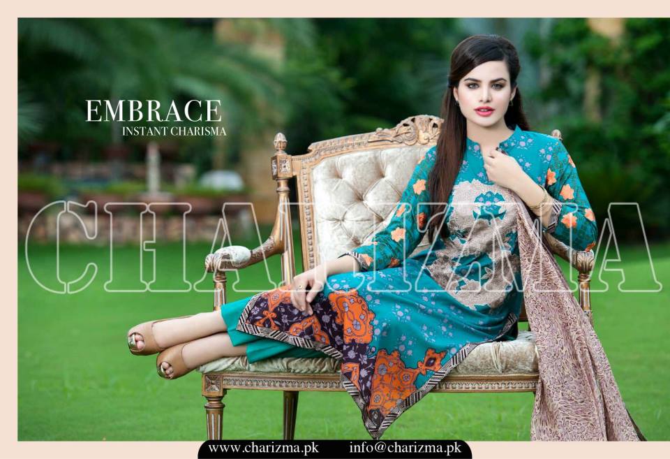 Charizma Luxury Embroidered Lawn Dresses Collection 2015 (17)