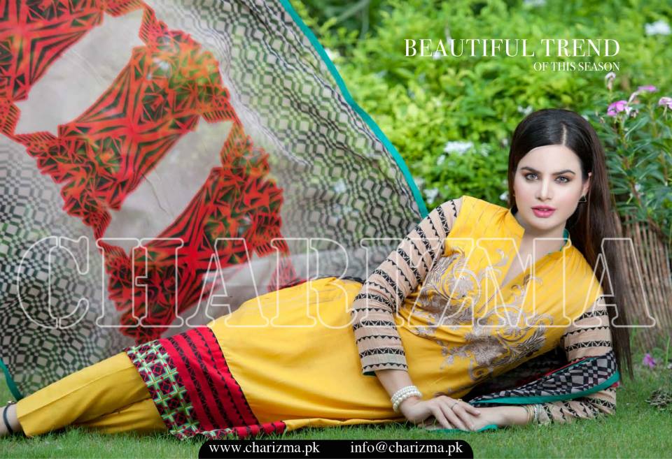Charizma Luxury Embroidered Lawn Dresses Collection 2015 (20)