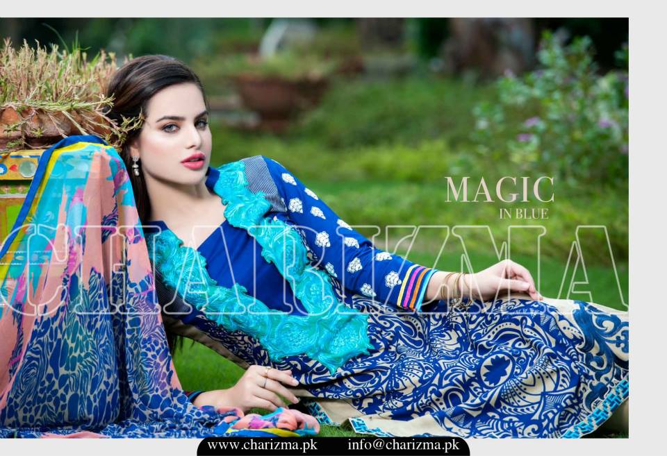 Charizma Luxury Embroidered Lawn Dresses Collection 2015 (5)