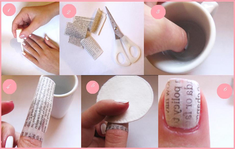 Newspaper Nail Art designs & Tutorials (3)