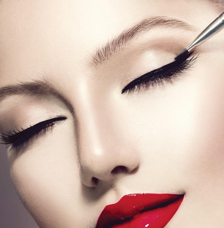 Makeup. Perfect Make-up Applying closeup. Eyeliner