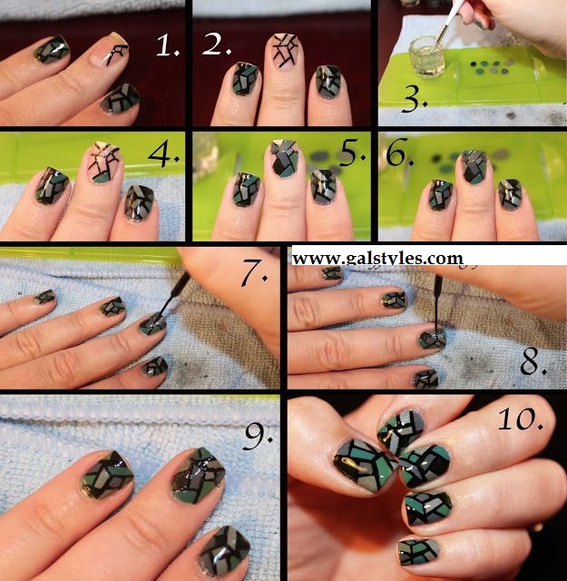 Stained Glass Nails Art Designs & tutorials with steps (2)