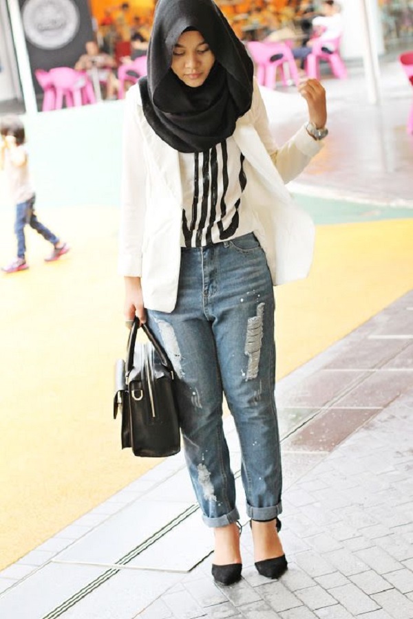Casual Wear Hijab Styles with Jeans Trends 2016-2017 (1)