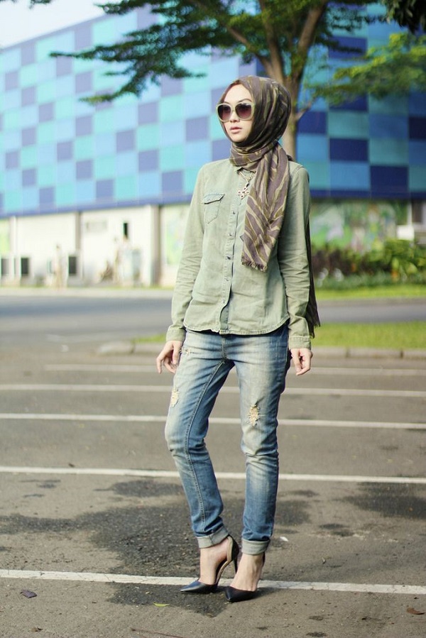 Casual Wear Hijab Styles with Jeans Trends 2016-2017 (5)