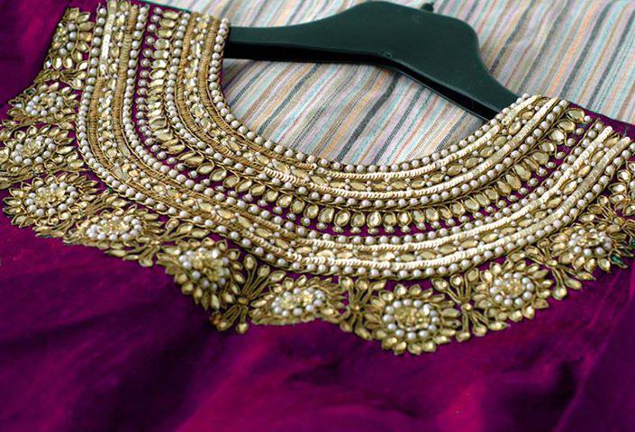 Stonework Embroidered Blouses- Top 5 Most Popular Embroidered Sarees Blouses Trends for Women (5)
