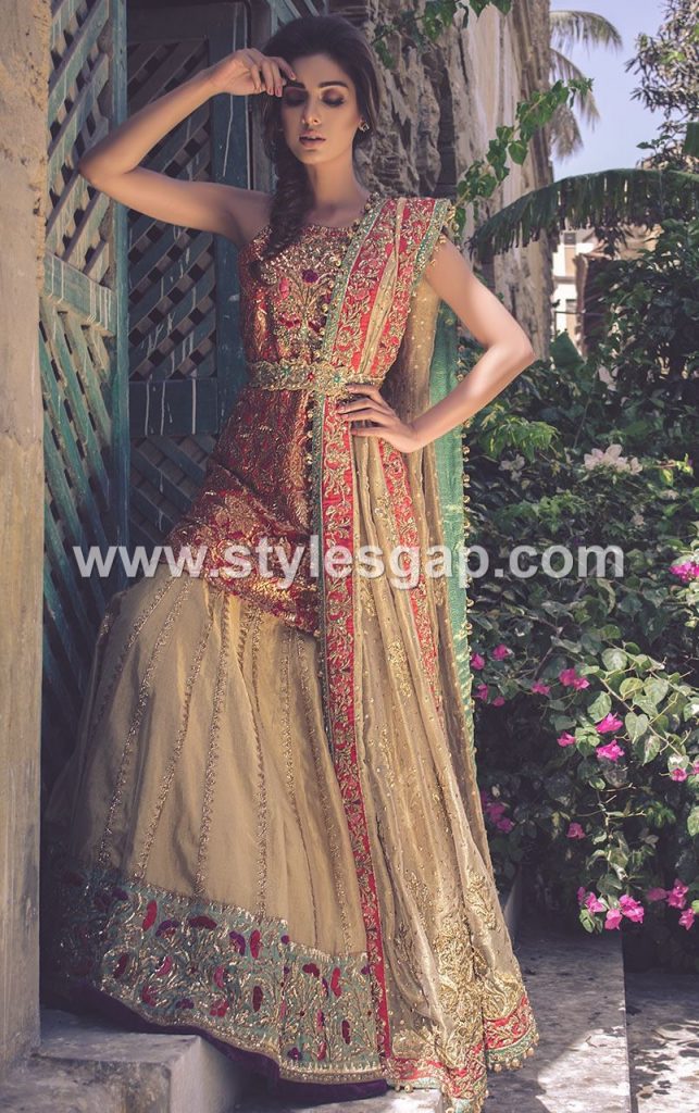 Pakistani Waist Belt Dresses Designs Party Wedding Collection 2018