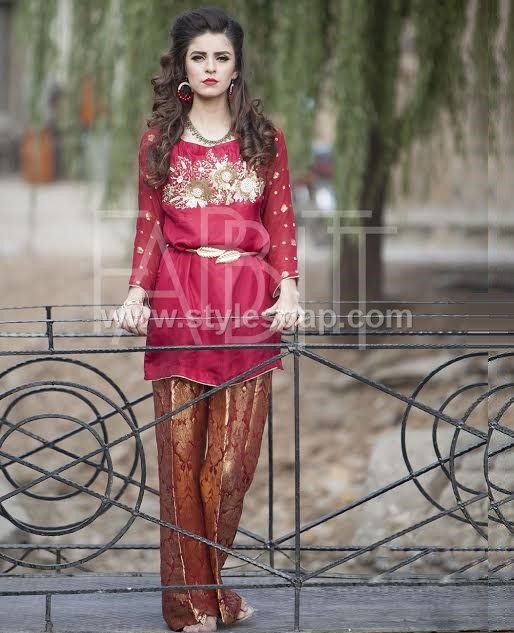 Tunics- Pakistani Waist belt Dresses Designs (10)