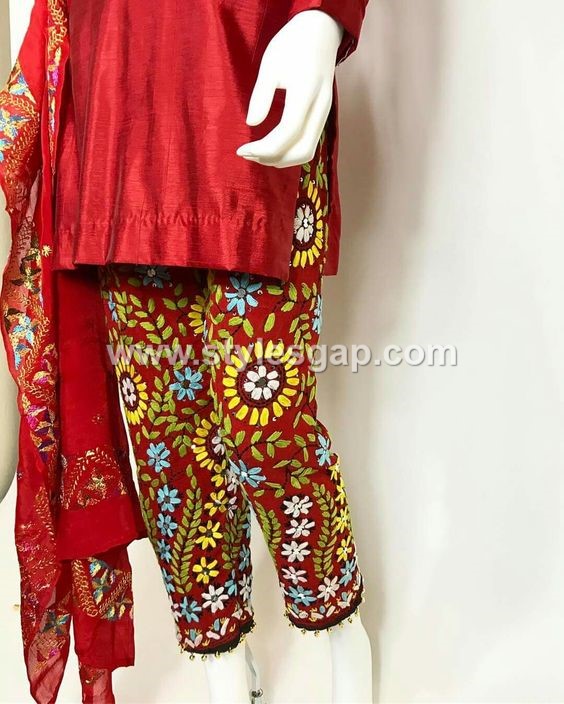 Best Latest Phulkari Dress Designs, Duppatta, Trousers, Jackets (3)