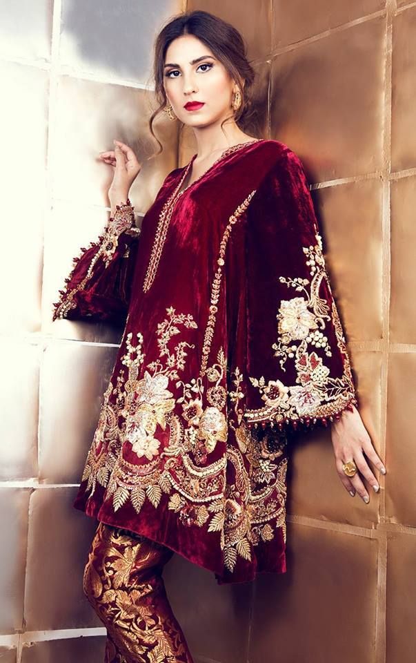 pakistani velvet frocks