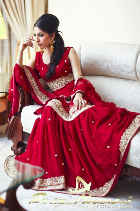 pakistani red wedding dress