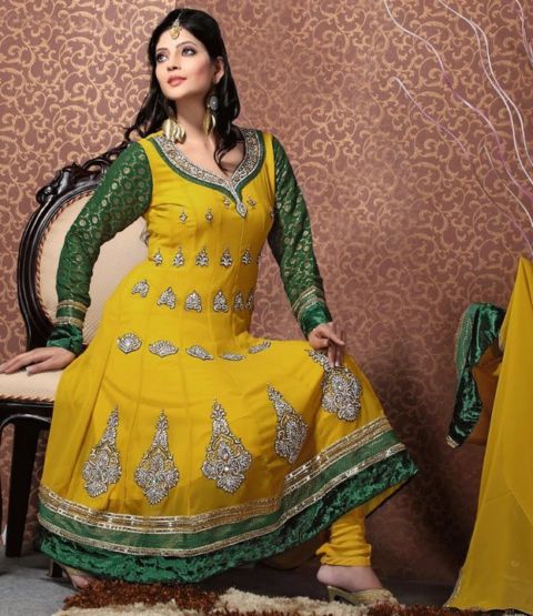Mehndi dress yellow and green hotsell
