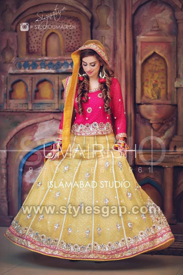 simple mehndi lehenga design 2018