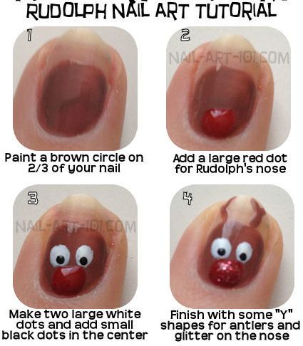 4 Best Nail Tutorails- Rudolph Nail Art Tutorial - Copy