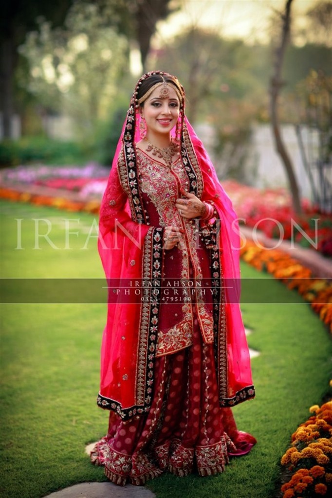 red wedding frock design