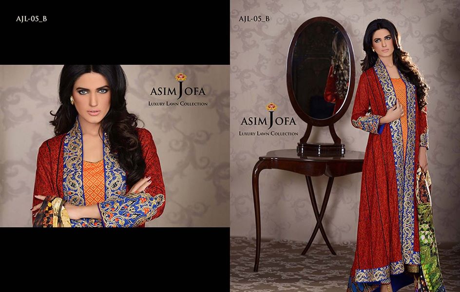 Asim Jofa Luxury Embroidered Lawn Formal dress Summer Collection 2014-2015 (9)
