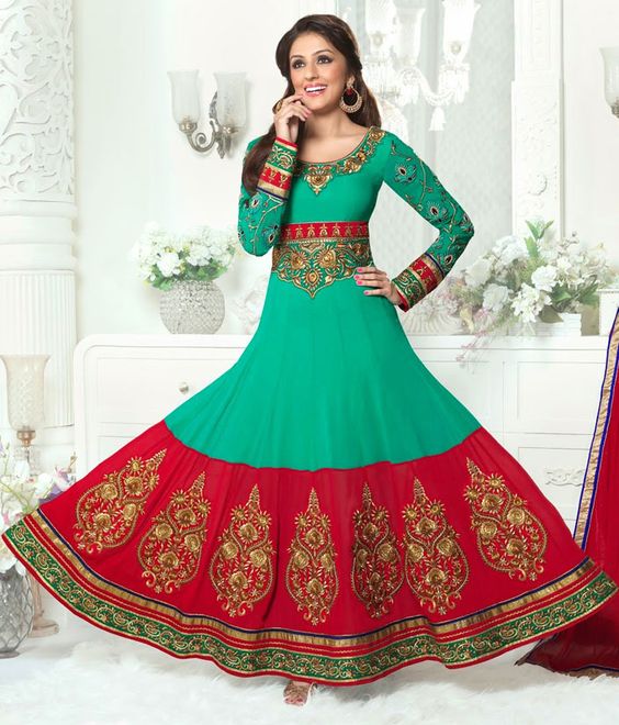 مجلة أحدث عروض الازياء الهندية ومجموعة صور اكثر من رائعة - صفحة 7 Latest-Asian-Umbrella-Style-Dresses-Frocks-Designs-17