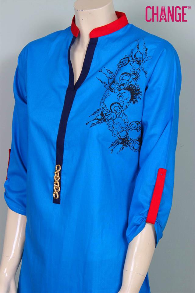 Stylish & Colorful Midsummer Season Kurti wear Dresses Designs for Women by Change 2014-2015 (13)