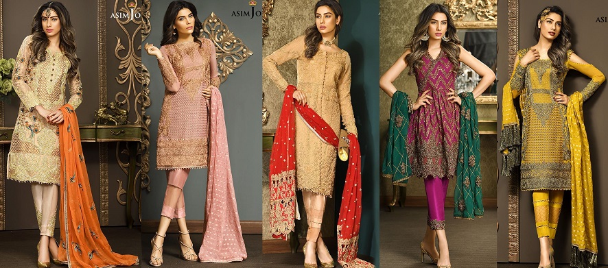 Pakistani Fancy Dresses Asim Jofa Mysorie Chiffon Collection 2017-18