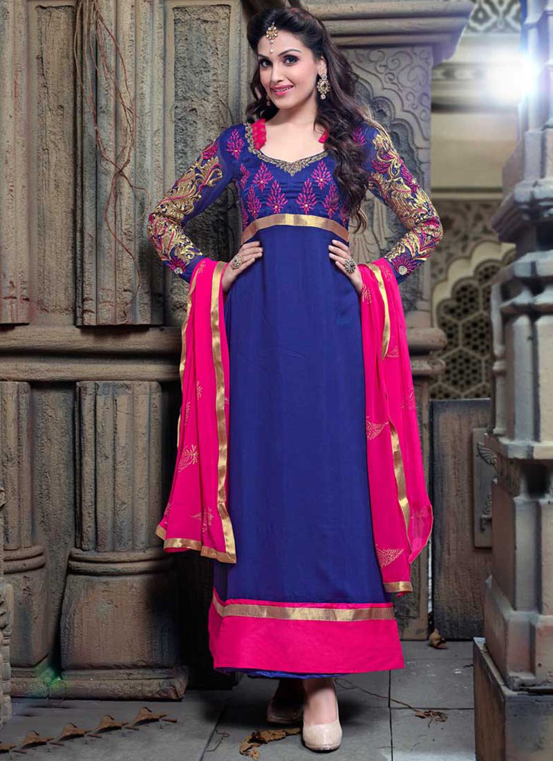 blue churidar suit