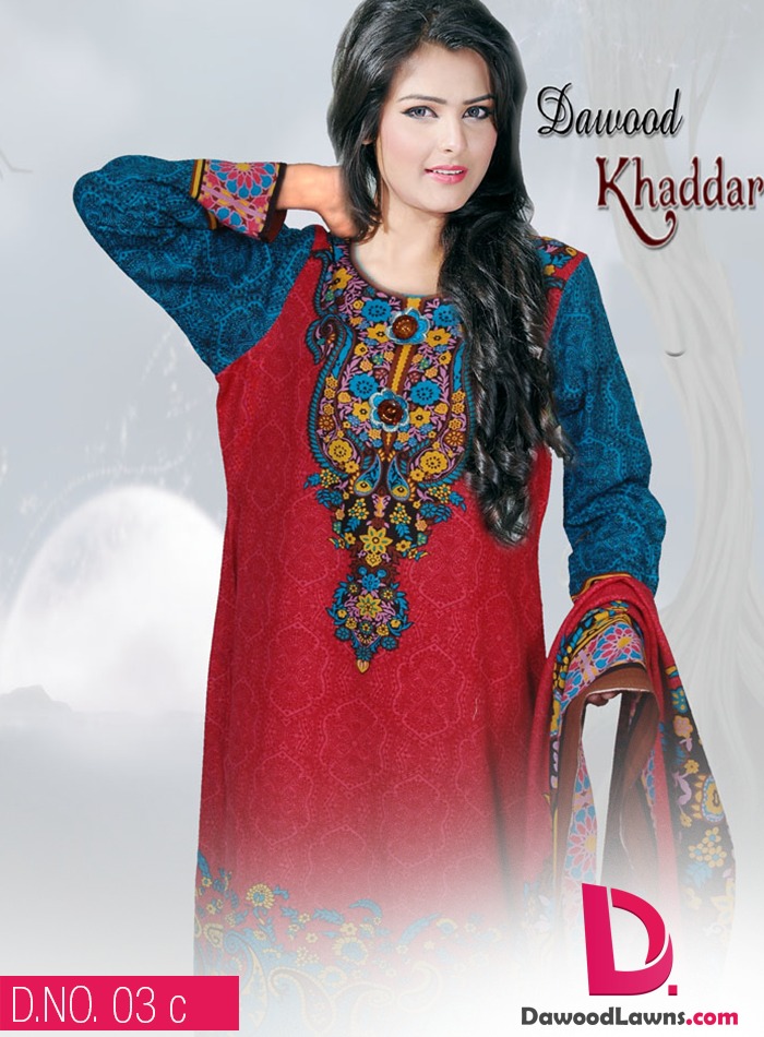 New Stylish and Fancy Chiffon & Khaddar Winter Dresses Eid ul Azha Collection 2014-2015 by Dawood Textiles Mill (17)