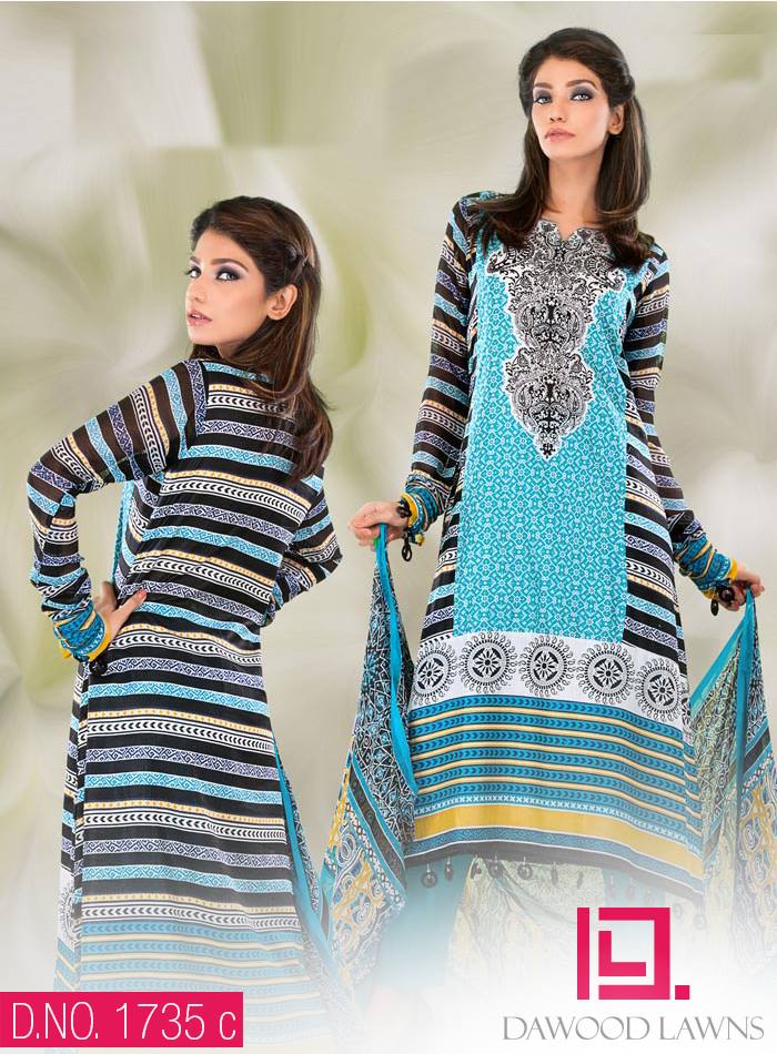 New Stylish and Fancy Chiffon & Khaddar Winter Dresses Eid ul Azha Collection 2014-2015 by Dawood Textiles Mill (5)