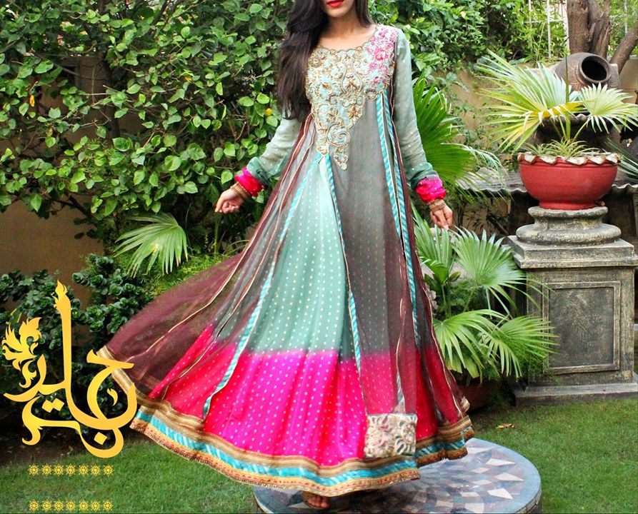 Inspirational Stylish And Trendy Anarkali Suits 2014 | Contrast dress,  Beautiful frock design, Indian dresses