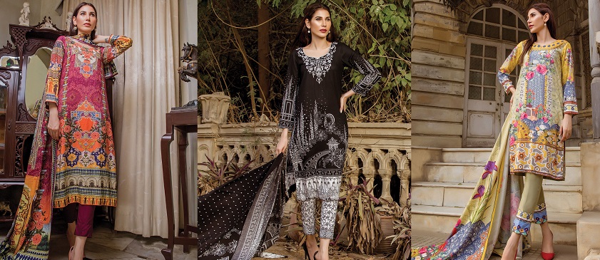  House of Ittehad German Linen Winter Dresses Collection 2018-2019