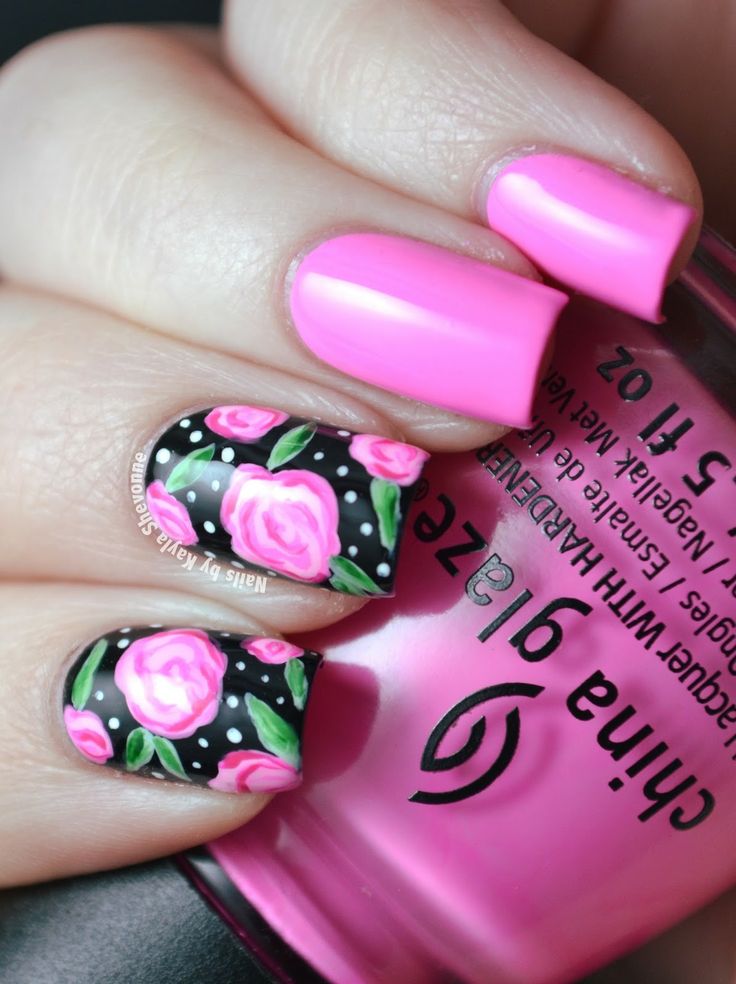 Floral Nail Arts Best and Romantic nail art designs for valentines day (2)