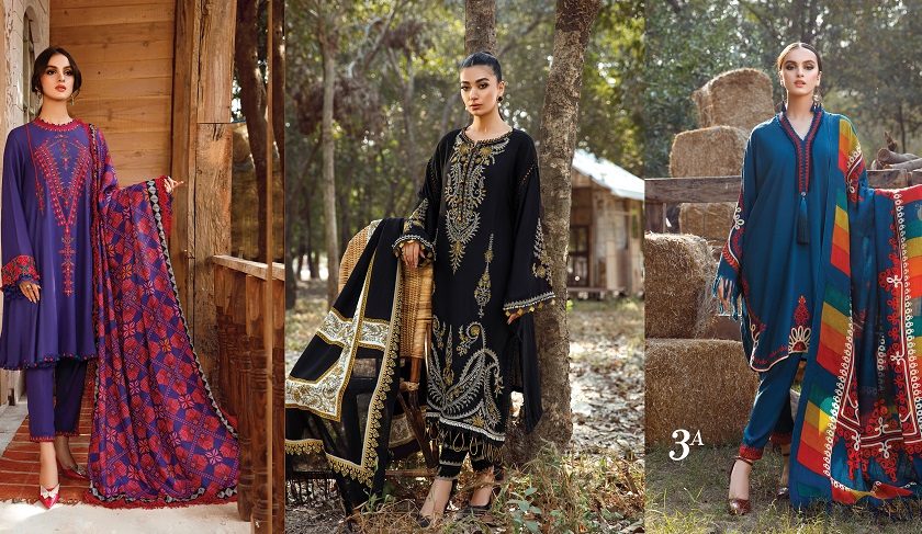 Maria B Winter Wool Shawl Dresses Linen Karandi Collection 2022-2023