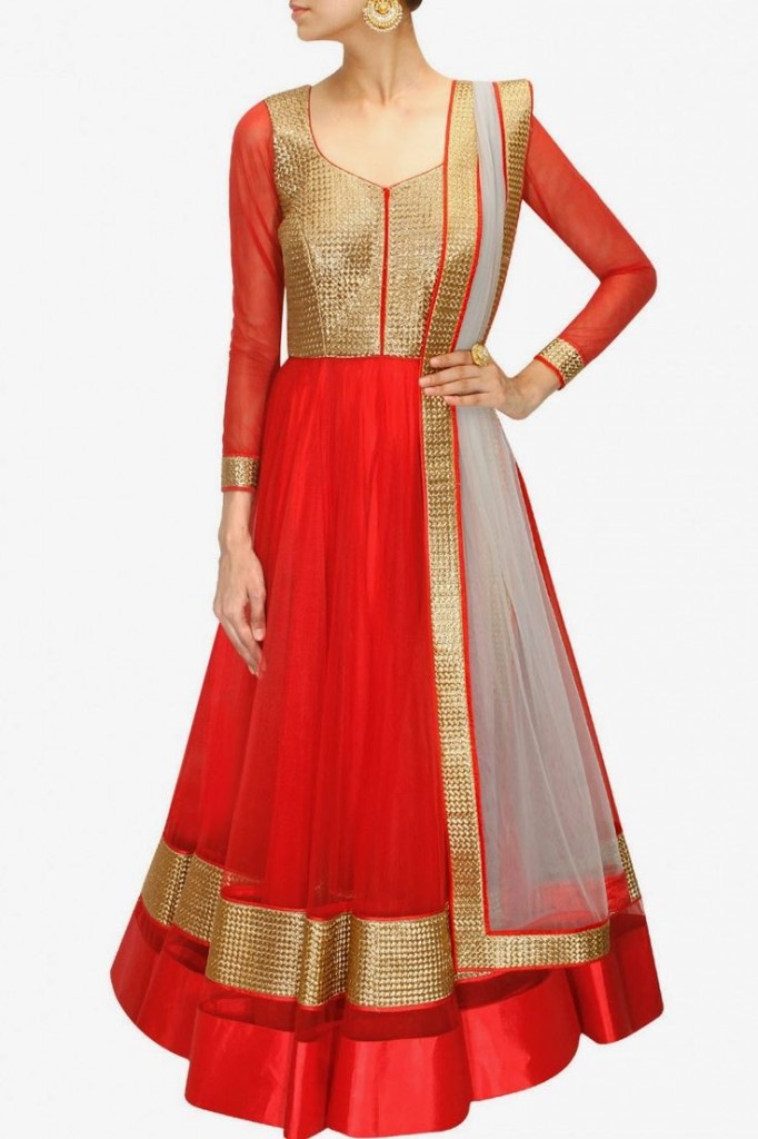 white umbrella frock design