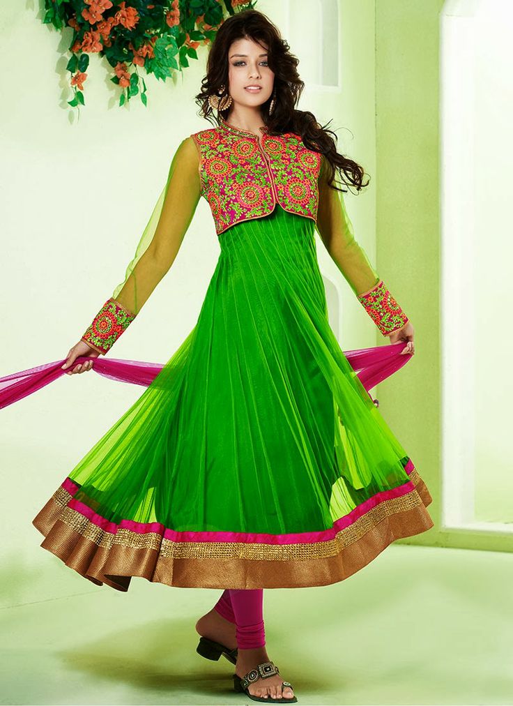 anarkali front neck designs