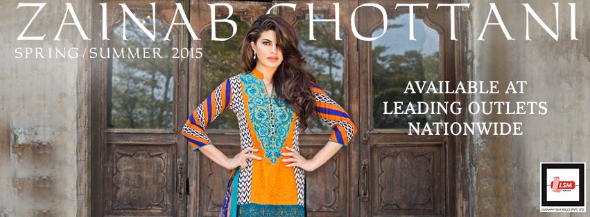 Zainab Chottani Spring Summer Lawn Dresses Collection 2015 By LSM Fabrics