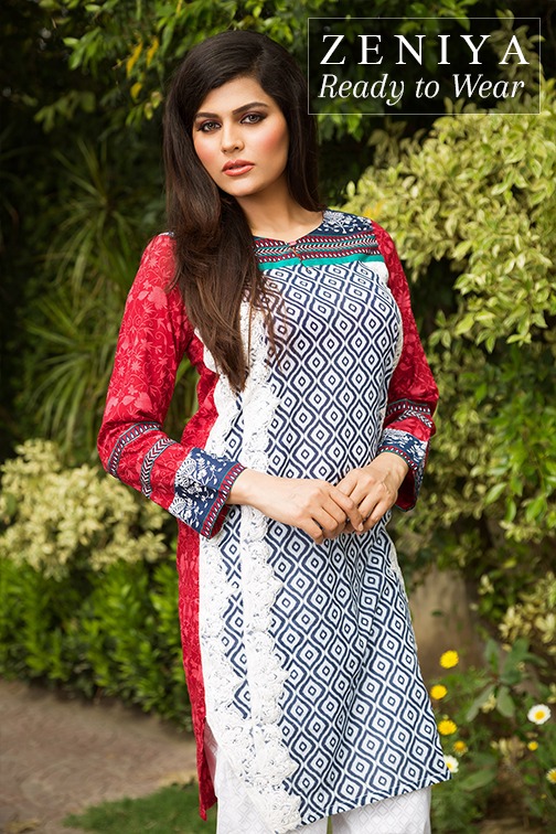 Zeniya Lawn by Deepak Perwani Summer Spring Ready To Wear Dresses Collection 2015 (1)