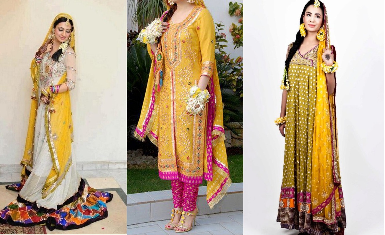 best mehndi dresses for brides