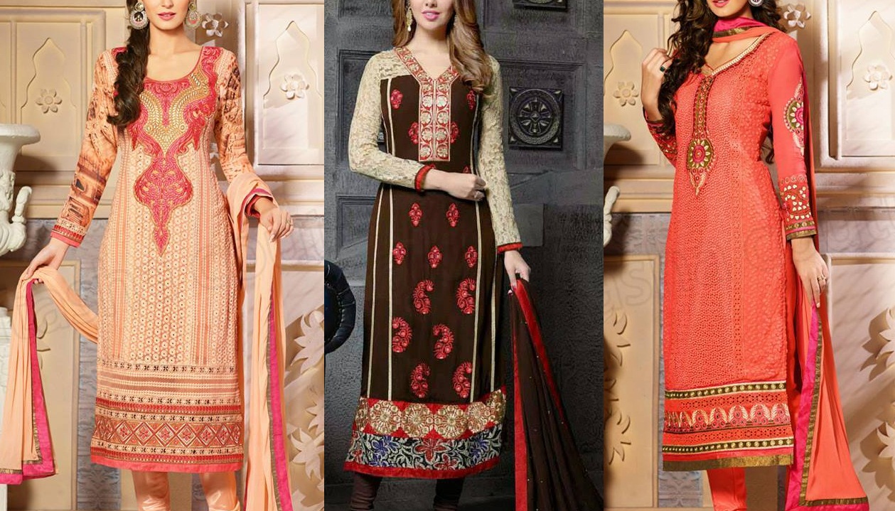 Pakistani & Indian Straight Cut Dresses Collection 2015-2016