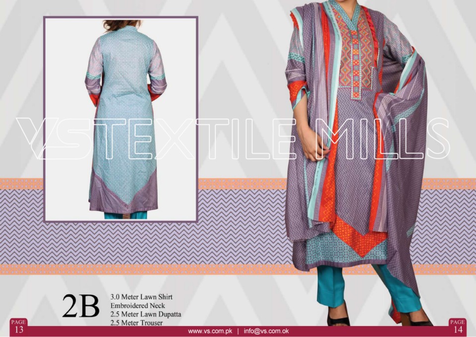 VS Textile Mills Vadiwala Lawn Embroidered Chiffon Collection 2015 (3)