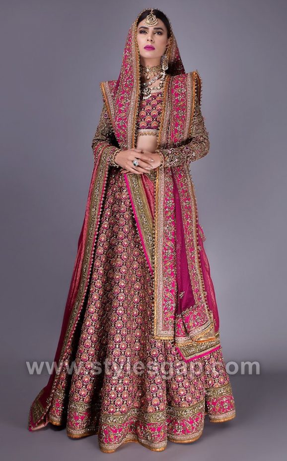 Hot pink lehenga- Fahad Hussayn Latest Pakistani Designer Bridal Dresses Collection 2018-19 (32)