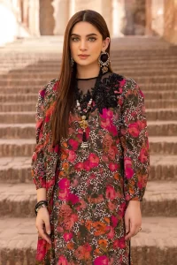 red and black Same Printed Shalwar Kameez Suit