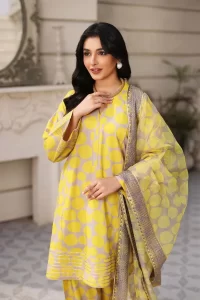 yellow polka dot same printed suit