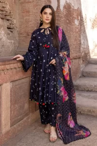 navy blue shalwar kameez with stylish neck
