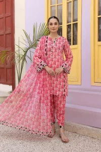 pink same printed floral shirt trouser design